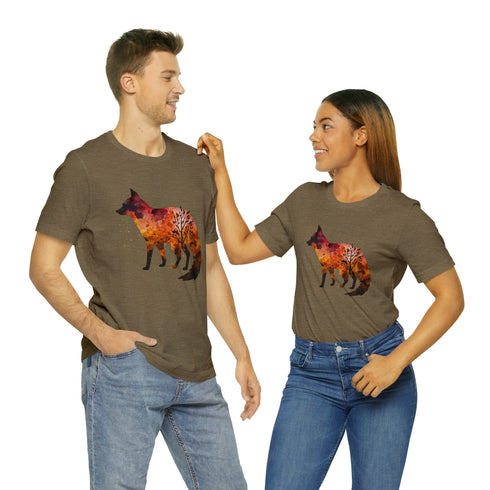 Autumn Fox Silhouette - Short Sleeve Tee